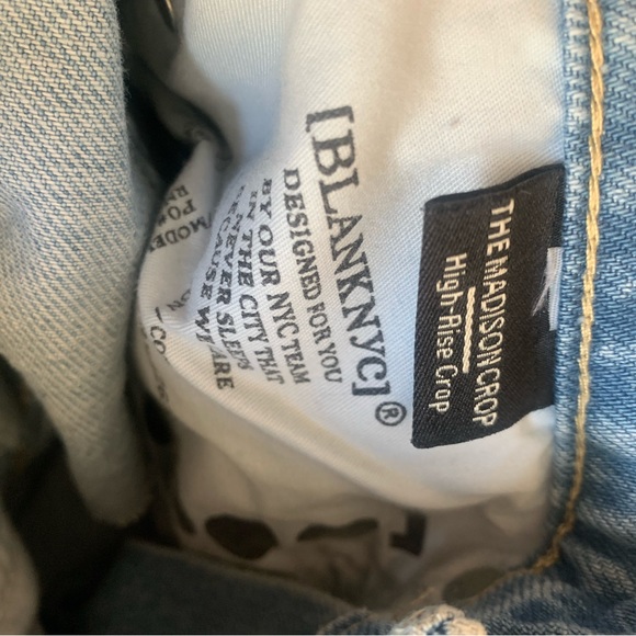 Blank NYC | Distressed High Rise Denim Jean Cut off Shorts - Picture 5 of 5